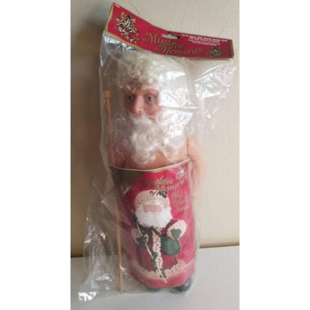 New 15" Old World Santa Doll with Staff, Boxers & Boots- 3 Available